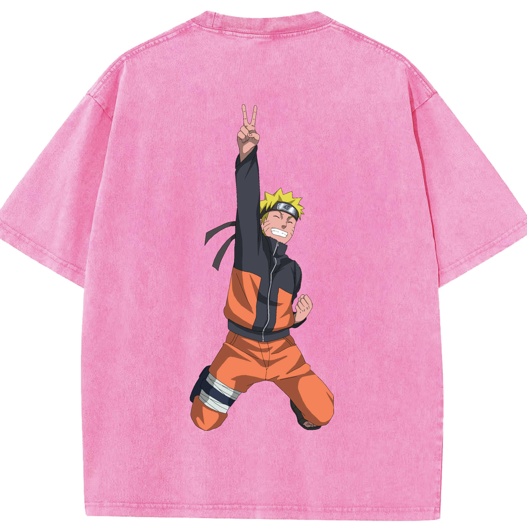 （画像用） NARUTO -ナルト- うずまき ナルト Uzumaki Naruto 綿100% ヴィンテージ風 半袖Tシャツ（背面プリント）